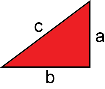 Right triangle with sides a, b, and c